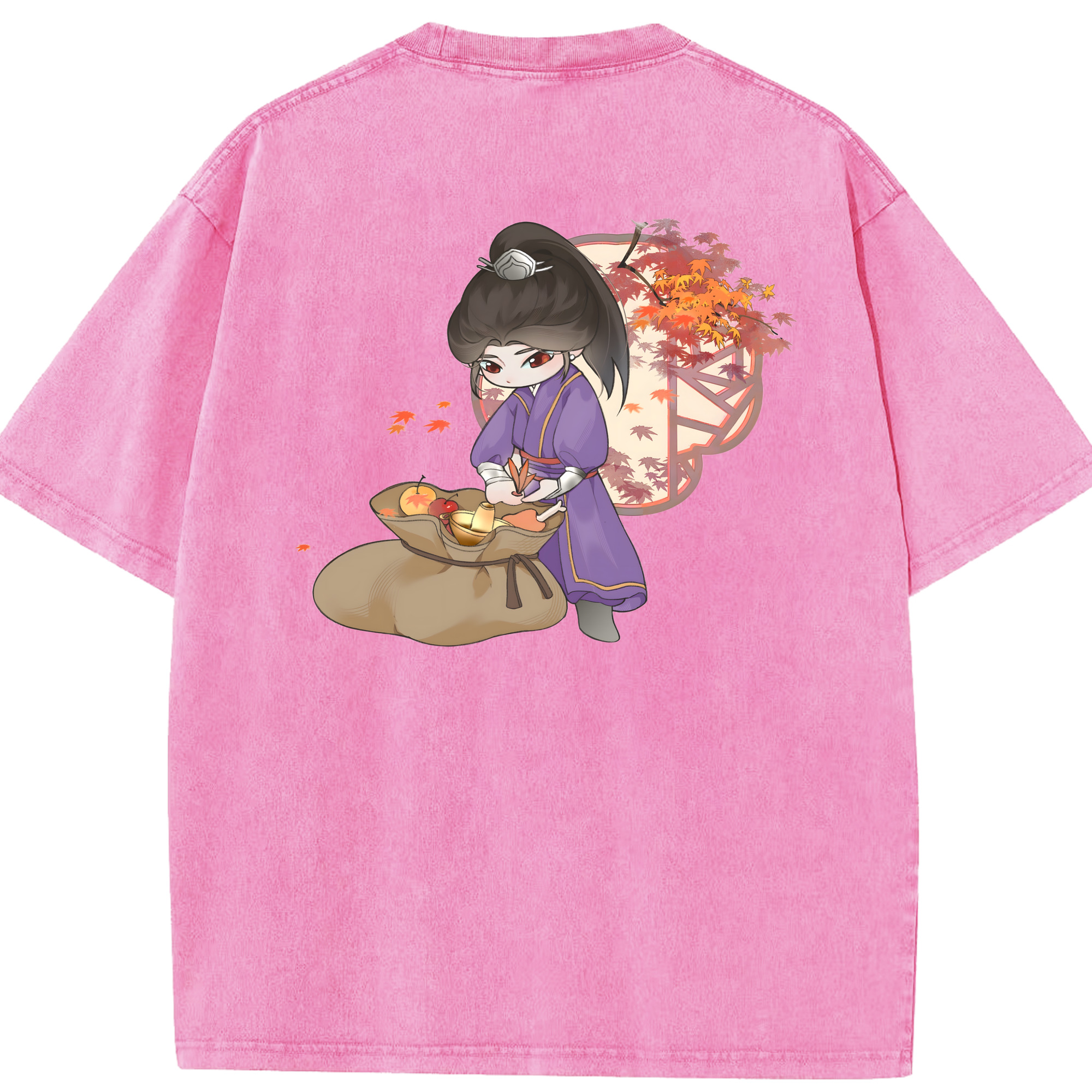 （画像用） Ne Zha 2 ナタ 魔童の大暴れ 綿100% ヴィンテージ風 半袖Tシャツ（背面プリント）